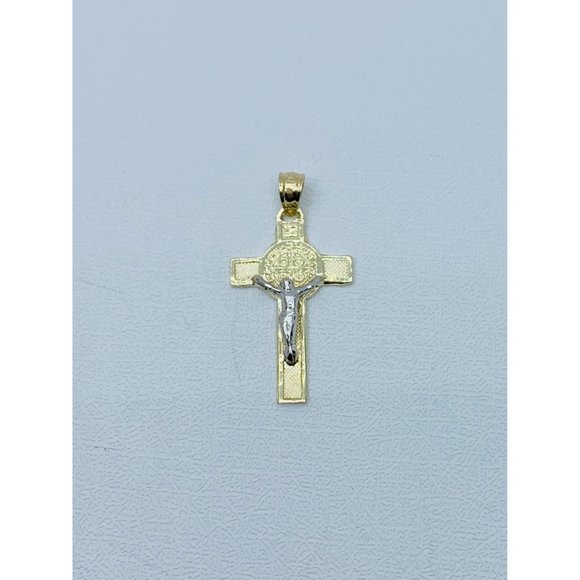 10k gold pendant cross Saint Benedict San Benito